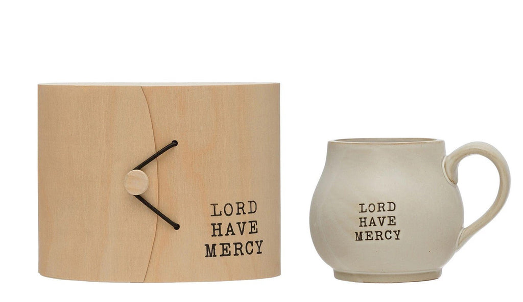 Stoneware 14 oz. Mug with Wood Gift Box and Saying - Anara Lifestyle