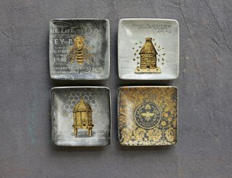 Stoneware Dish with Bees - Anara Lifestyle