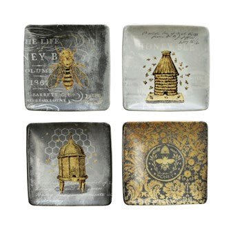 Stoneware Dish with Bees - Anara Lifestyle