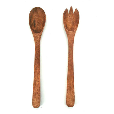 Wooden Acacia Salad Servers - Set of 2, Salad Spoon and Fork Set - Anara Lifestyle