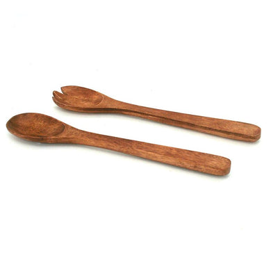 Wooden Acacia Salad Servers - Set of 2, Salad Spoon and Fork Set - Anara Lifestyle