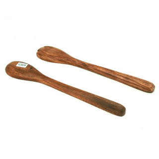 Wooden Acacia Salad Servers - Set of 2, Salad Spoon and Fork Set - Anara Lifestyle