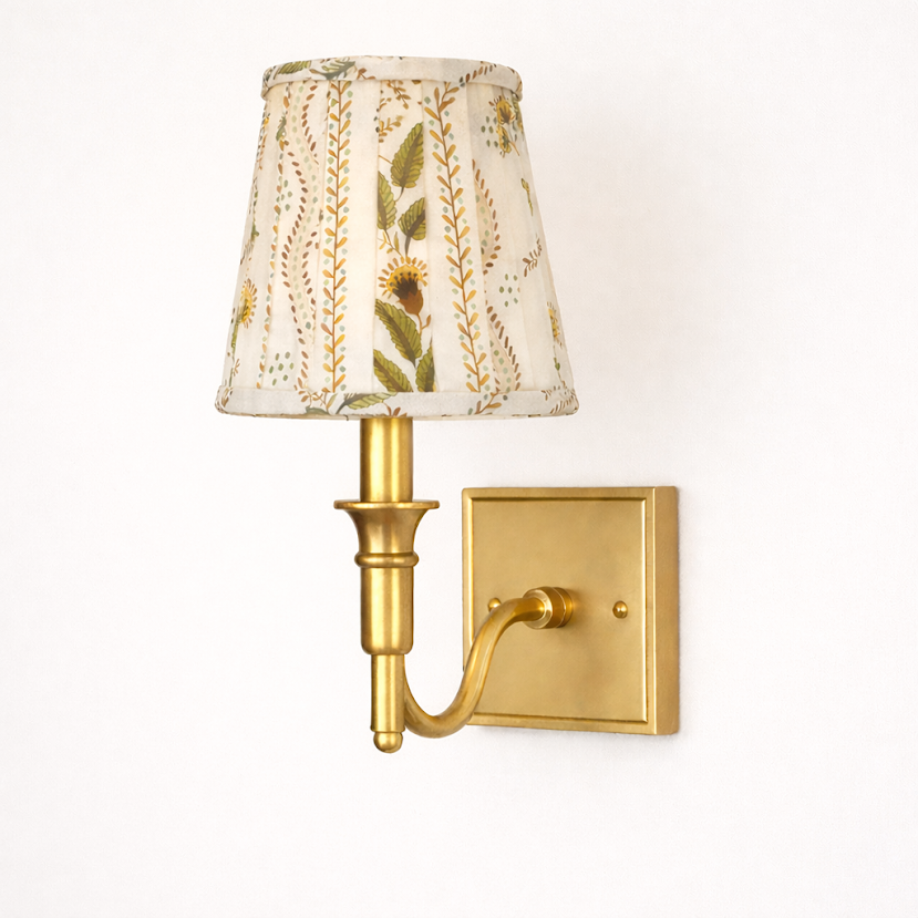 Green Trellis Sconce Shade | Elegant Patterned Clip-On Lamp Shade