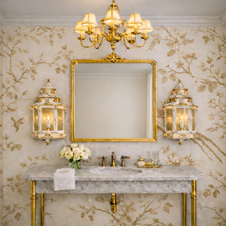 Ivory & Gold Pagoda Sconce | Elegant Chinoiserie Wall Lighting