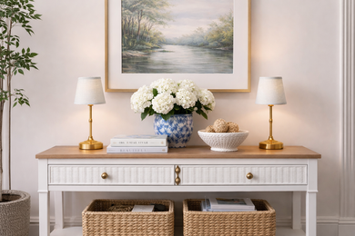 Antique Gold Rechargeable Lamp with Soft Blue Shade