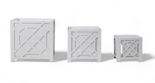 White Chippendale Planter