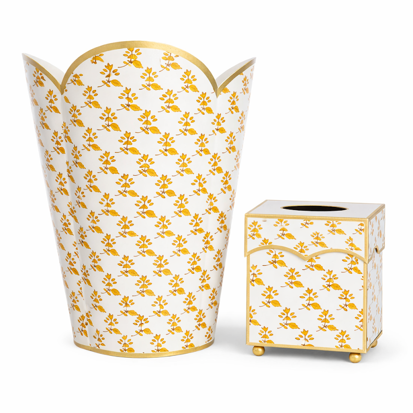 Orange Blossom Wastepaper Basket & Tissue (3 Options) | Elegant Bath Décor