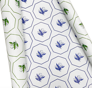 Reversible Lily of the Valley Gift Wrap | Elegant Double-Sided Wrap