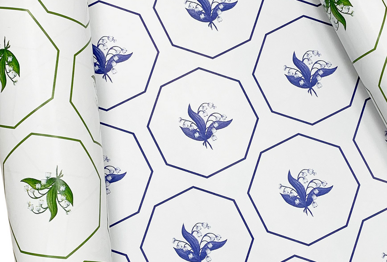 Reversible Lily of the Valley Gift Wrap | Elegant Double-Sided Wrap