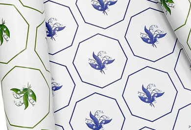 Reversible Lily of the Valley Gift Wrap | Elegant Double-Sided Wrap