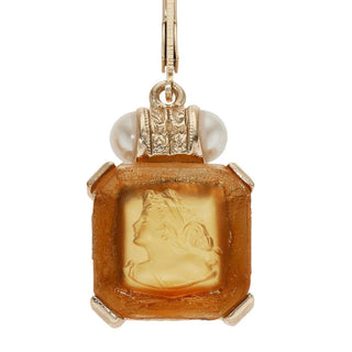 Square Topaz with Pearls Leverback Drop Earrings