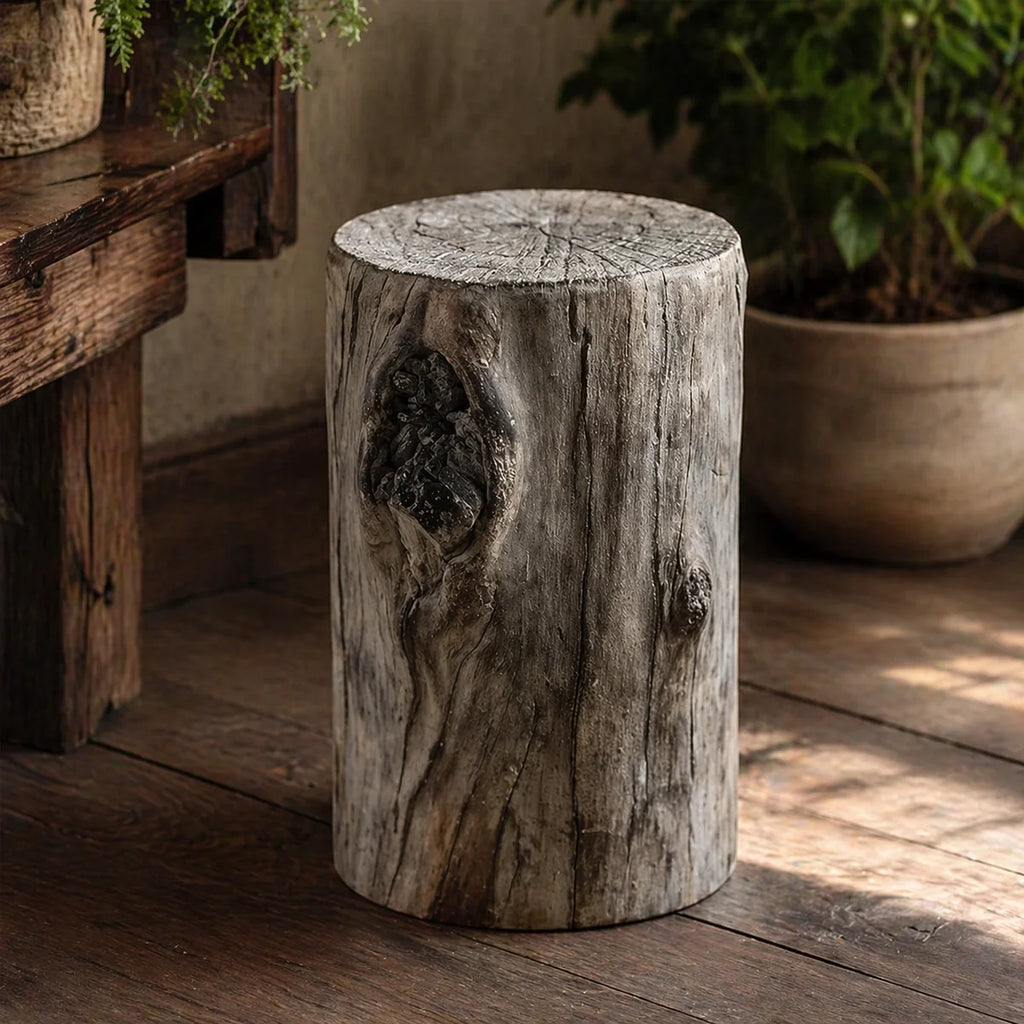 Cement Plant Display Riser with Realistic Wood-Grain Finish