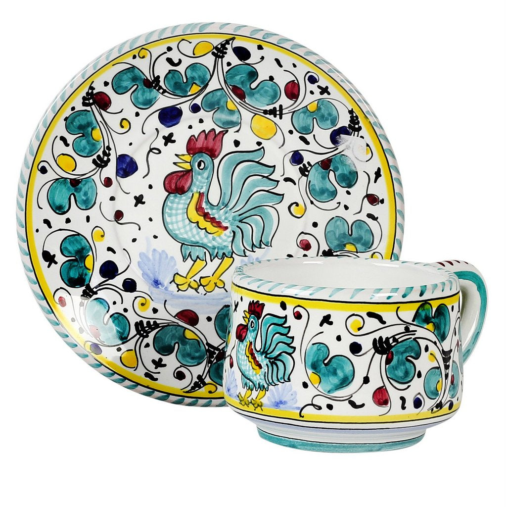 ORVIETO GREEN ROOSTER: 5 Pieces Place Setting