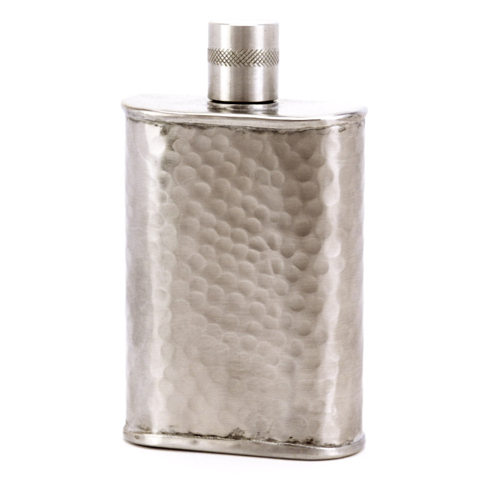 Wolf Hammered Stainless Steel Flask – Bold Handcrafted Design