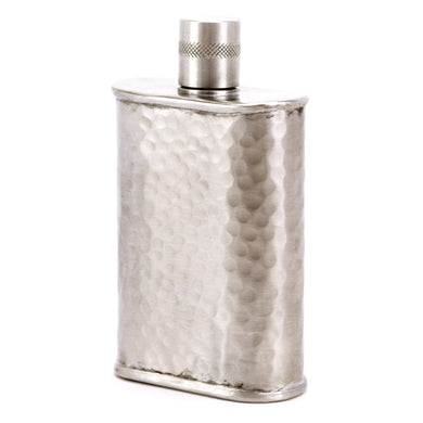 Wolf Hammered Stainless Steel Flask – Bold Handcrafted Design