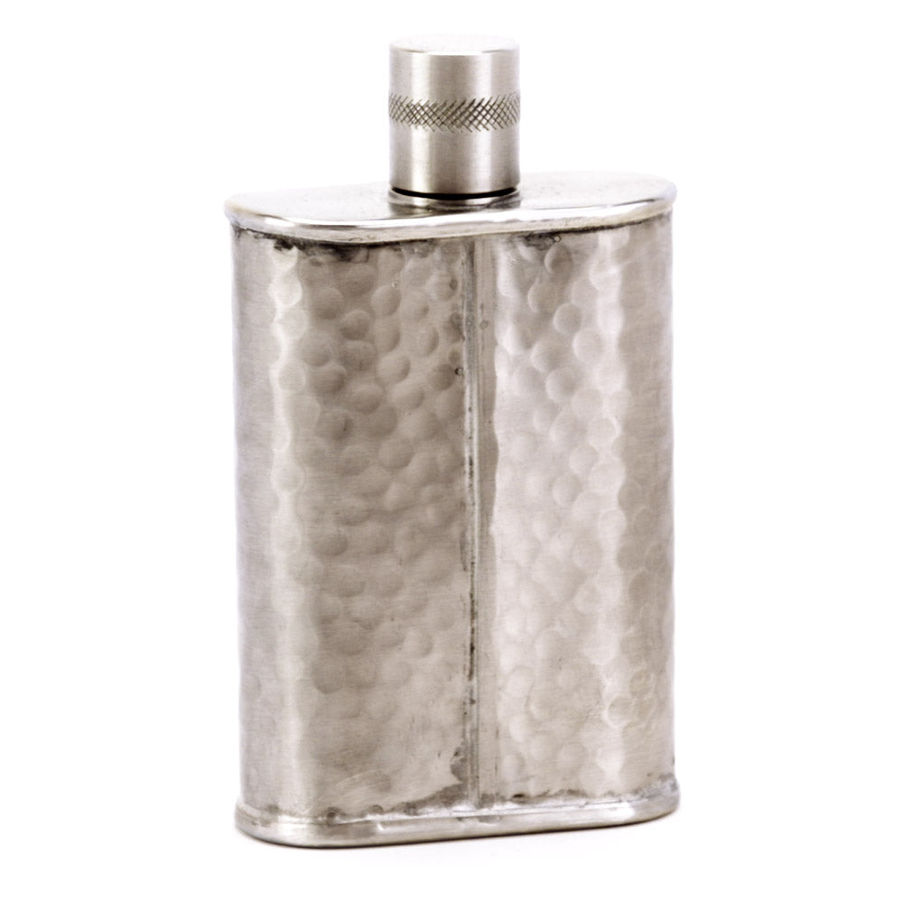 Wolf Hammered Stainless Steel Flask – Bold Handcrafted Design