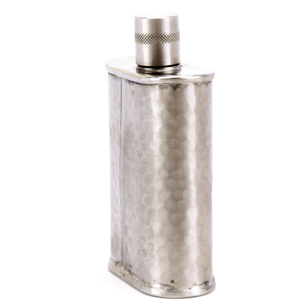Wolf Hammered Stainless Steel Flask – Bold Handcrafted Design