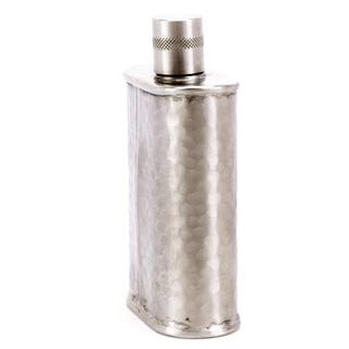 Wolf Hammered Stainless Steel Flask – Bold Handcrafted Design
