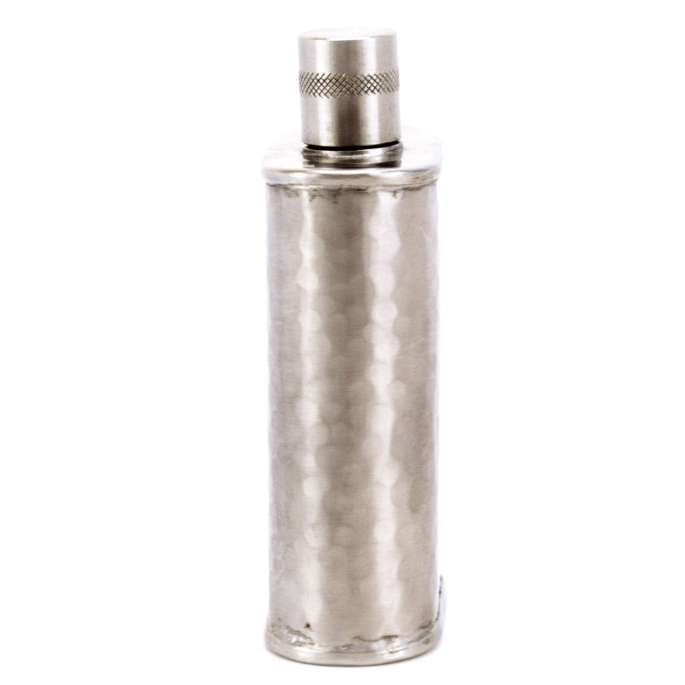 Wolf Hammered Stainless Steel Flask – Bold Handcrafted Design