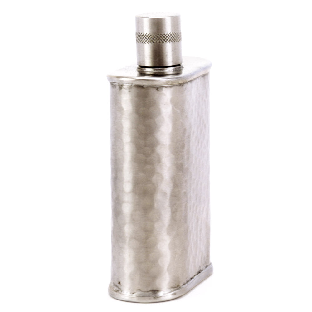 Wolf Hammered Stainless Steel Flask – Bold Handcrafted Design