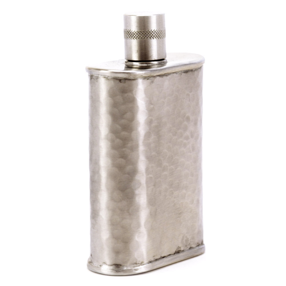 Wolf Hammered Stainless Steel Flask – Bold Handcrafted Design