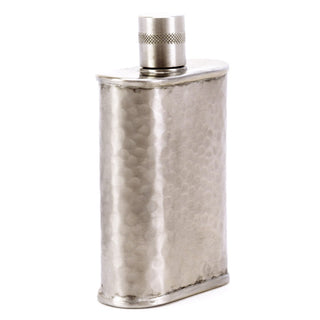 Wolf Hammered Stainless Steel Flask – Bold Handcrafted Design