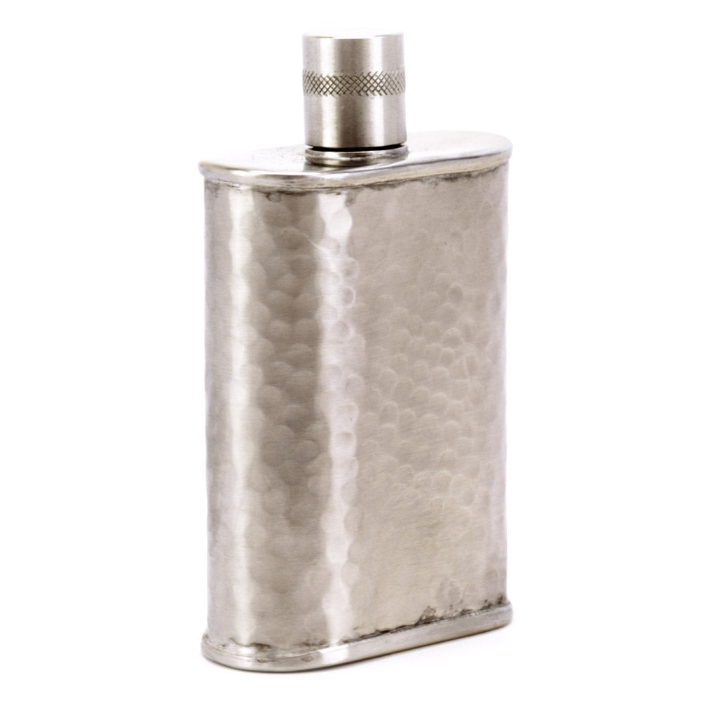 Wolf Hammered Stainless Steel Flask – Bold Handcrafted Design