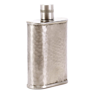 Wolf Hammered Stainless Steel Flask – Bold Handcrafted Design