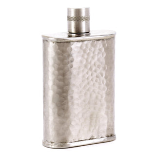 Wolf Hammered Stainless Steel Flask – Bold Handcrafted Design