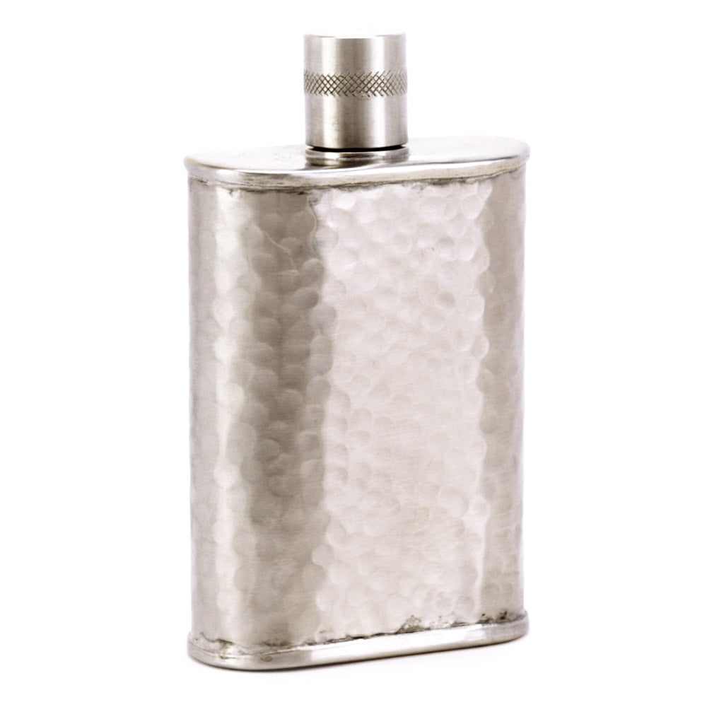 Wolf Hammered Stainless Steel Flask – Bold Handcrafted Design