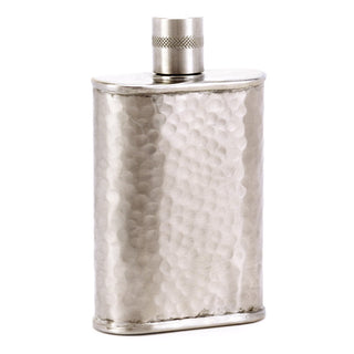 Wolf Hammered Stainless Steel Flask – Bold Handcrafted Design
