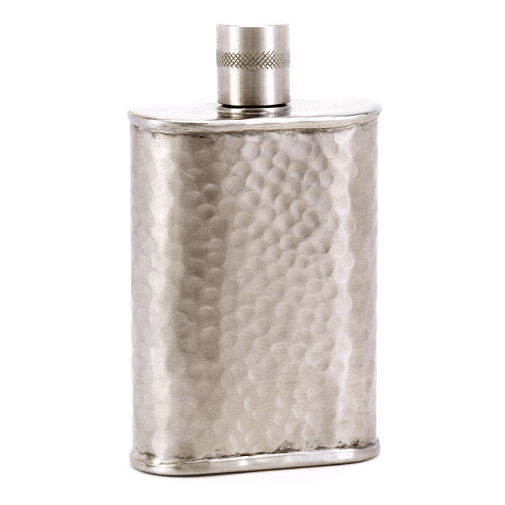 Wolf Hammered Stainless Steel Flask – Bold Handcrafted Design