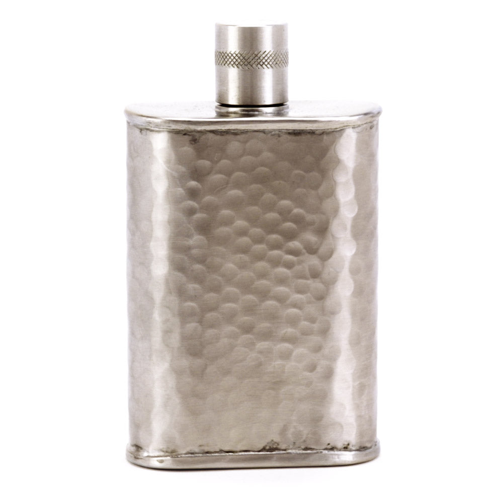 Wolf Hammered Stainless Steel Flask – Bold Handcrafted Design