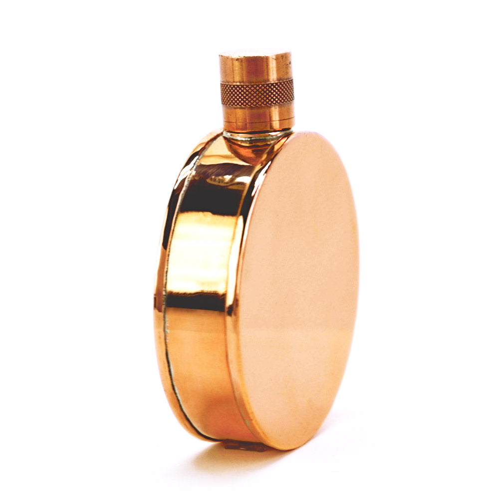 Kentucky Round Copper Flask – Handcrafted Heritage Pocket Flask