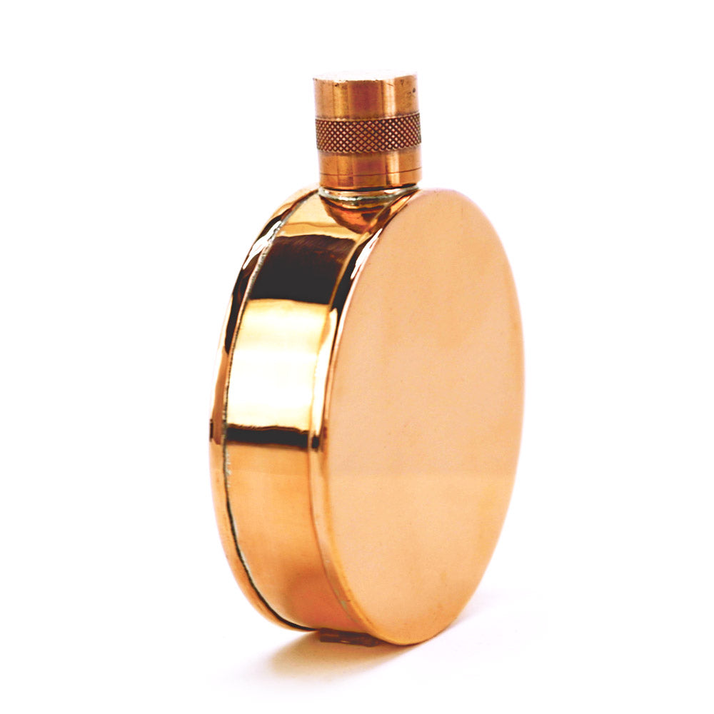 Kentucky Round Copper Flask – Handcrafted Heritage Pocket Flask