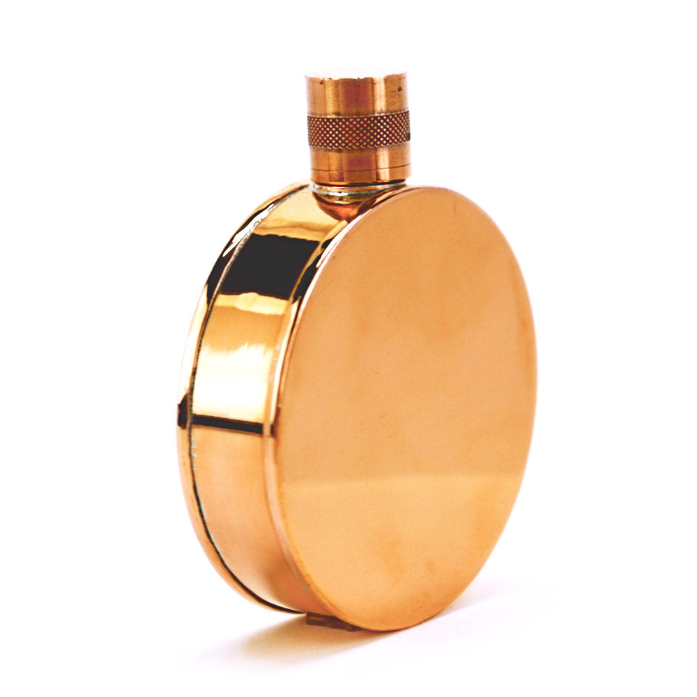 Kentucky Round Copper Flask – Handcrafted Heritage Pocket Flask