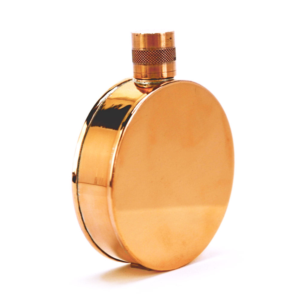Kentucky Round Copper Flask – Handcrafted Heritage Pocket Flask