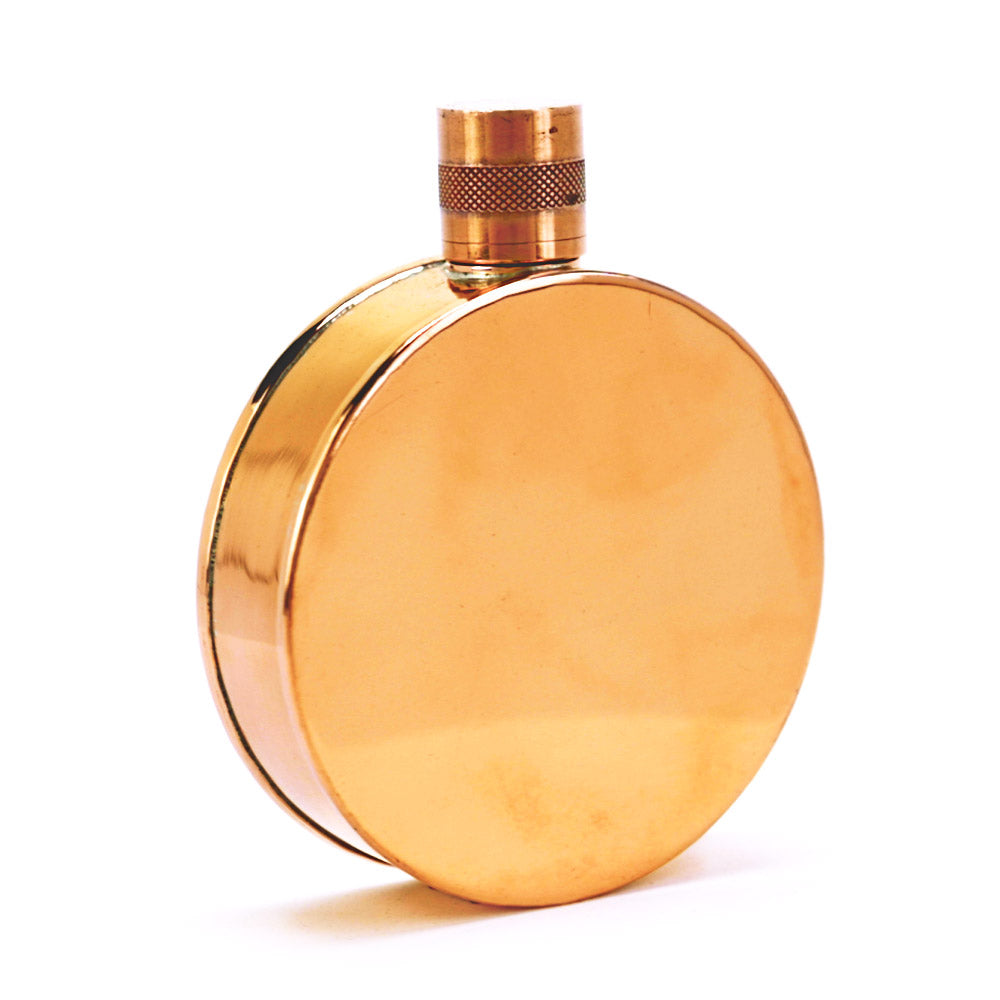 Kentucky Round Copper Flask – Handcrafted Heritage Pocket Flask