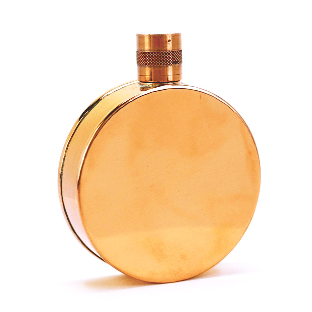 Kentucky Round Copper Flask – Handcrafted Heritage Pocket Flask