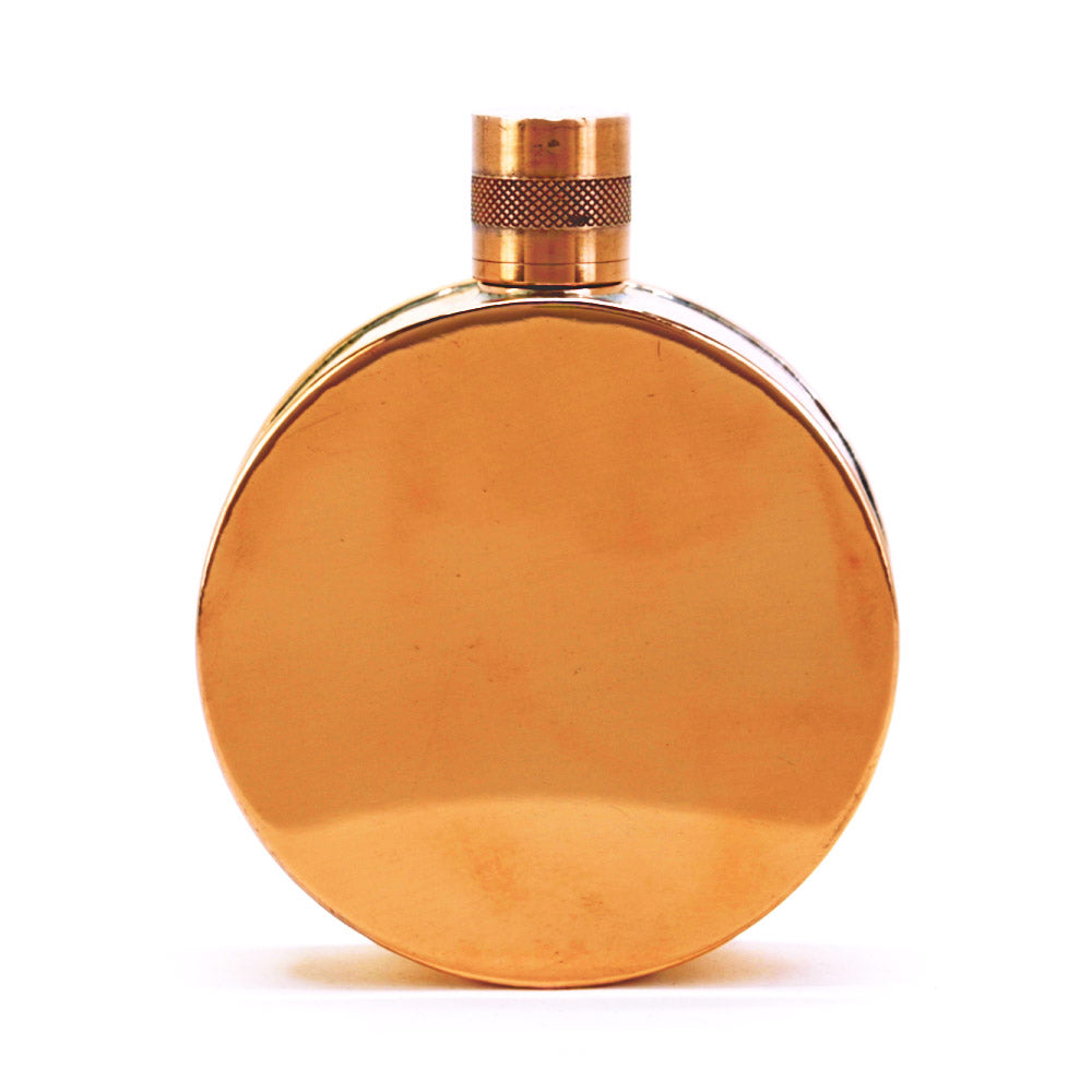 Kentucky Round Copper Flask – Handcrafted Heritage Pocket Flask