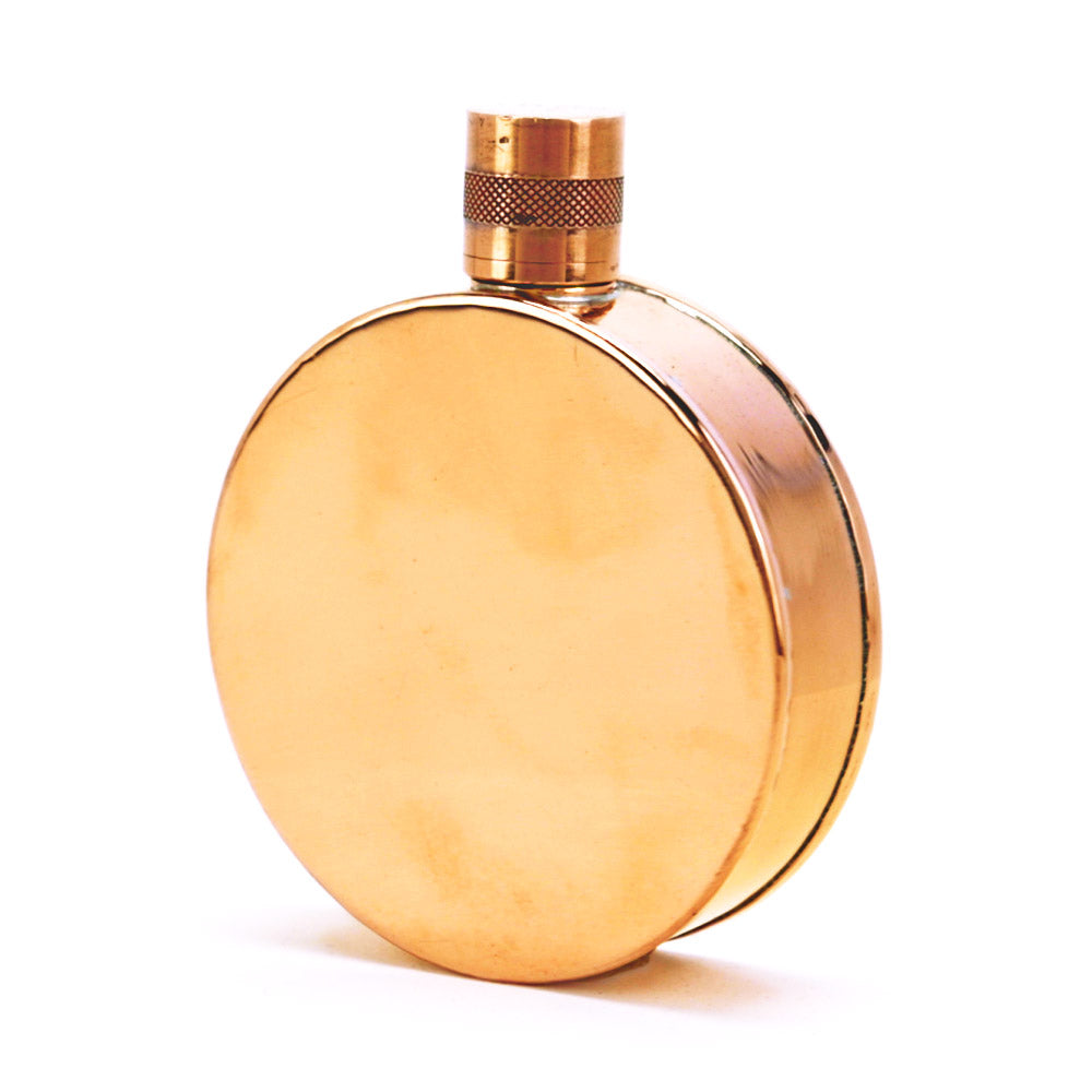 Kentucky Round Copper Flask – Handcrafted Heritage Pocket Flask