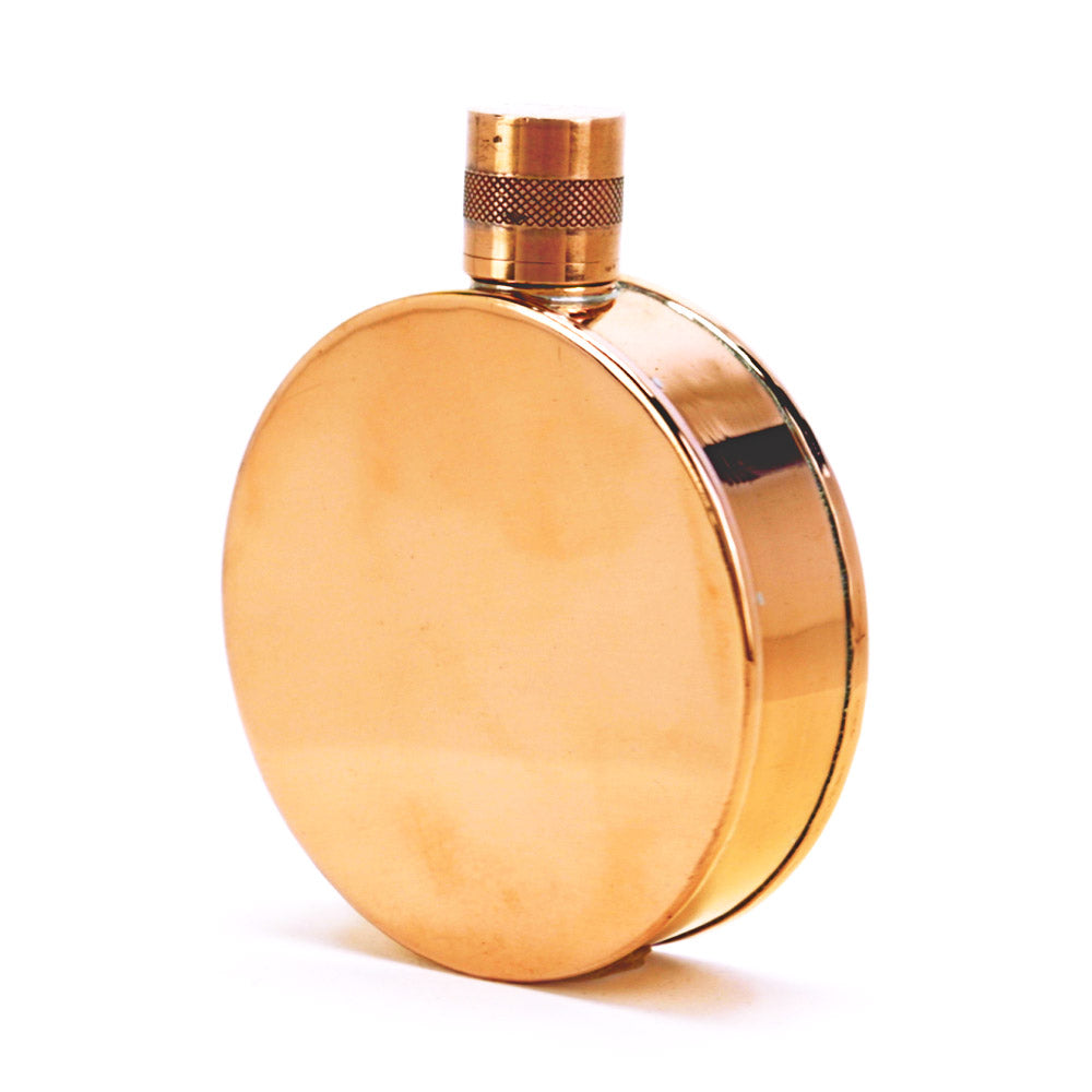 Kentucky Round Copper Flask – Handcrafted Heritage Pocket Flask