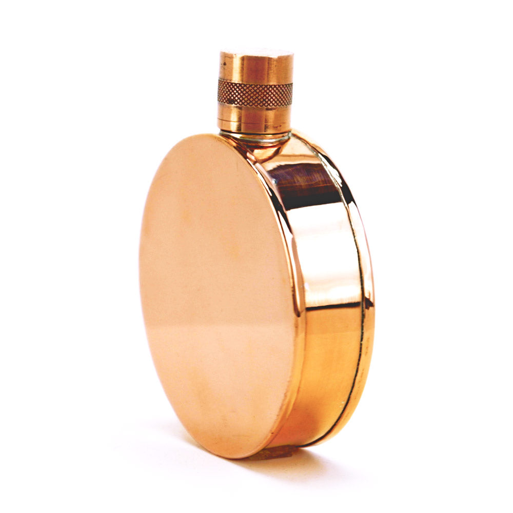 Kentucky Round Copper Flask – Handcrafted Heritage Pocket Flask