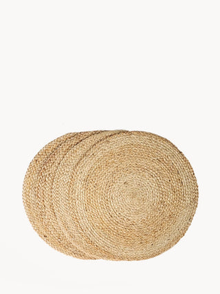 Kata Natural Placemat Set (4) | Handwoven Jute Table Placemats