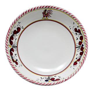 ORVIETO RED ROOSTER: Risotto/Pasta/Cioppino round shallow coupe bowl