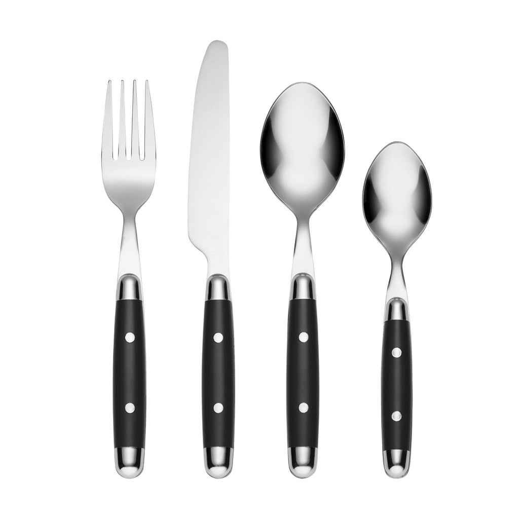 Cambridge Jubilee Black 16-Piece Flatware Set, 18/0 stainless steel