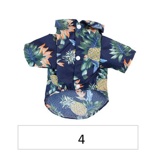 Hawaiian Pet Dog Summer Shirt – Coconut Tree & Pineapple Print