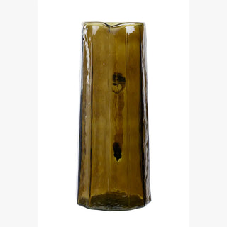 Brown Handblown Hammered Glass Water Pitcher