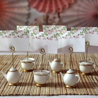 Tea Time Whimsy Place Card Holders – Teacup & Teapot Set of 6