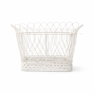 SQUARE WHITE FRENCH WIRE BASKET (3 Sizes)